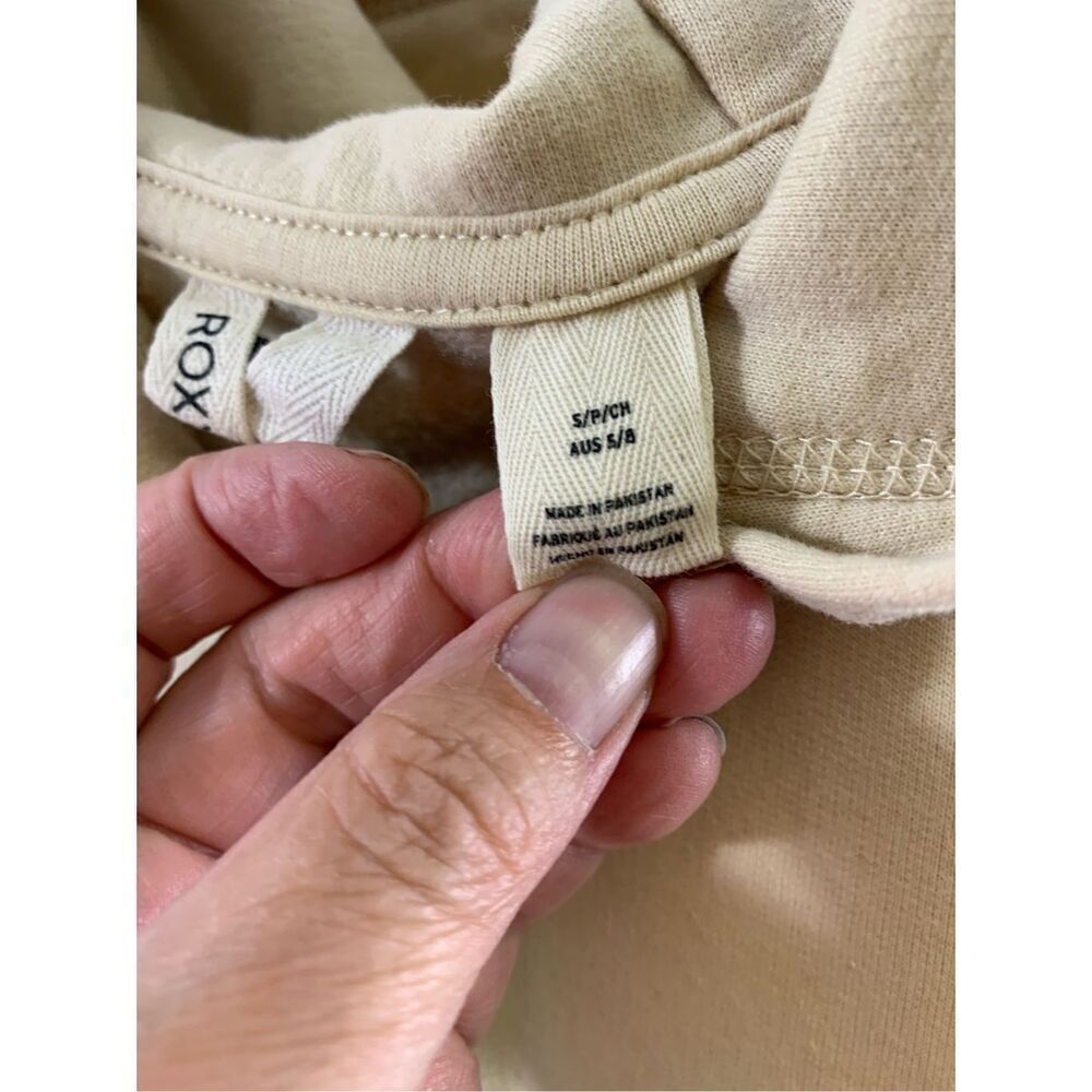 Roxy Beige Zip Up Hoodie Jacket Size S - Picture 9 of 10